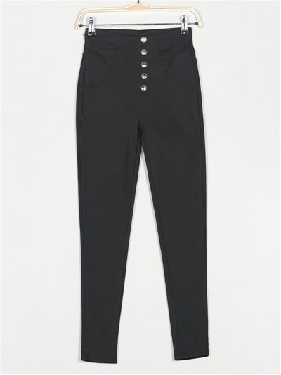 Superskinny trousers with buttons negro