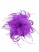 Feather fascinator hair clip morado