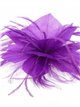 Feather fascinator hair clip morado