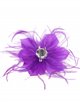 Feather fascinator hair clip morado