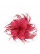 Feather fascinator hair clip granate