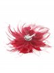 Feather fascinator hair clip granate