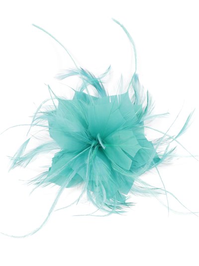 Feather fascinator hair clip teal