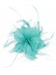 Feather fascinator hair clip teal