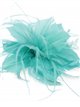 Feather fascinator hair clip teal