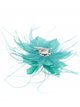 Feather fascinator hair clip teal