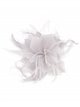 Feather fascinator hair clip plata