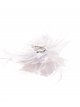 Feather fascinator hair clip plata