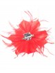 Feather fascinator hair clip rojo