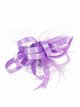 Feather fascinator hair clip with mesh lila