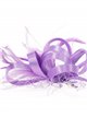 Feather fascinator hair clip with mesh lila