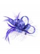 Feather fascinator hair clip with mesh azulon