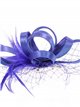 Feather fascinator hair clip with mesh azulon