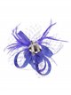 Feather fascinator hair clip with mesh azulon