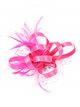 Feather fascinator hair clip with mesh fucsia