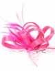 Feather fascinator hair clip with mesh fucsia