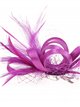 Feather fascinator hair clip with mesh buganvilla-oscuro