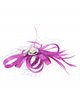 Feather fascinator hair clip with mesh buganvilla-oscuro