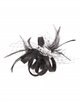 Feather fascinator hair clip with mesh negro