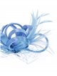 Feather fascinator hair clip with mesh turquesa