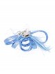 Feather fascinator hair clip with mesh turquesa