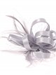 Feather fascinator hair clip with mesh plata