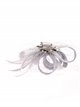 Feather fascinator hair clip with mesh plata