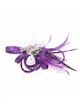 Feather fascinator hair clip with mesh morado