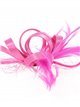 Feather fascinator hair clip with mesh buganvilla