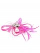 Feather fascinator hair clip with mesh buganvilla