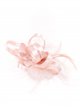 Feather fascinator hair clip with mesh rosa-palo