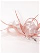 Feather fascinator hair clip with mesh rosa-palo