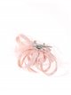 Feather fascinator hair clip with mesh rosa-palo