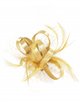 Feather fascinator hair clip with mesh oro