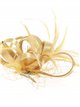 Feather fascinator hair clip with mesh oro