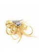 Feather fascinator hair clip with mesh oro