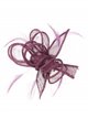 Feather fascinator hair clip morado