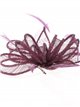 Feather fascinator hair clip morado