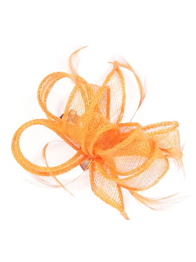 Feather fascinator hair clip naranja