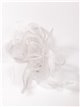 Feather fascinator hair clip blanco