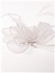 Feather fascinator hair clip blanco