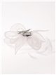 Feather fascinator hair clip blanco