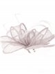 Feather fascinator hair clip plata