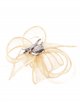 Feather fascinator hair clip nude