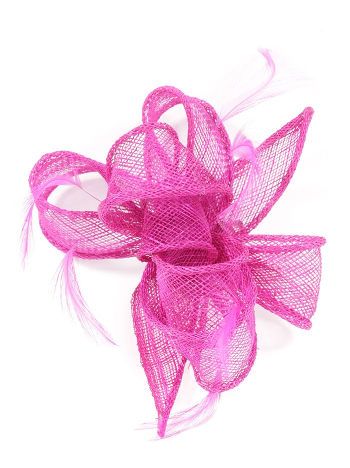 Feather fascinator hair clip buganvilla