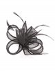 Feather fascinator hair clip negro