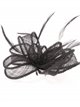 Feather fascinator hair clip negro