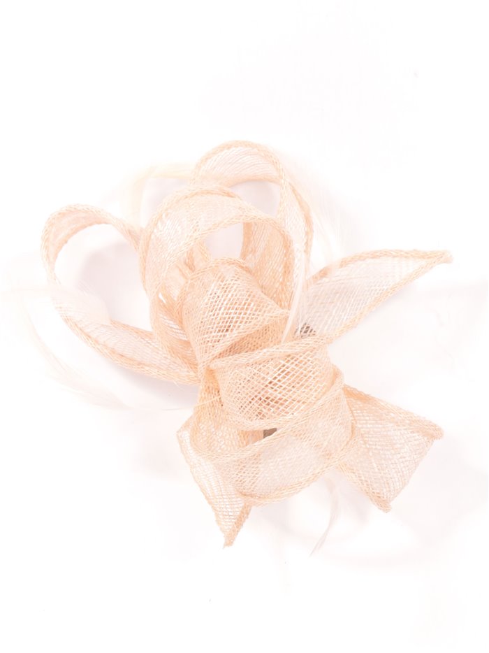 Feather fascinator hair clip rosa