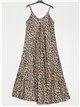 Maxi animal print dress with ruffles leopardo