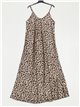 Maxi animal print dress with ruffles leopardo